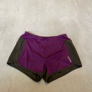 Reebok purple and gray running shorts